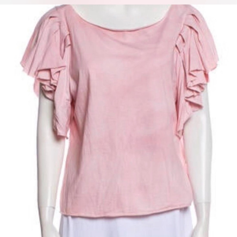 LoveShackFancy Bateau Neckline Short Sleeve Blouse
Size XS